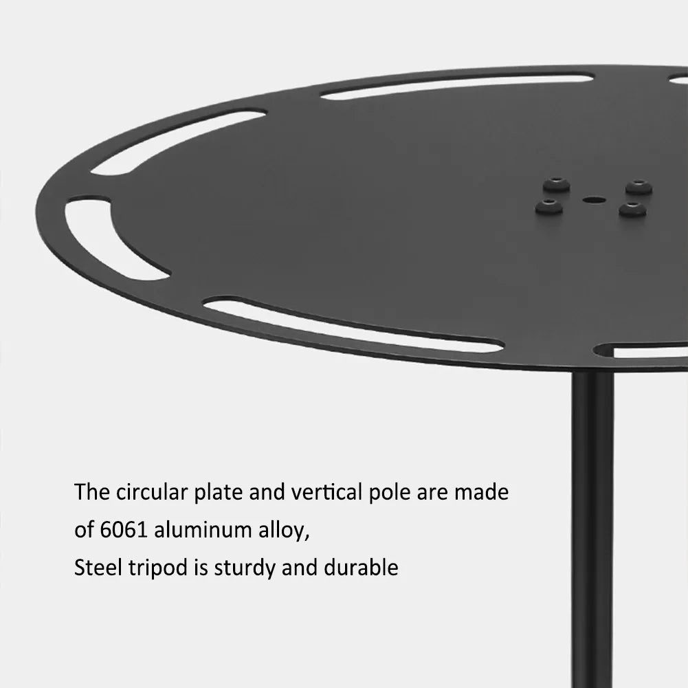 Round Aluminum Alloy Camping Table with Tripod and Storage Bag
