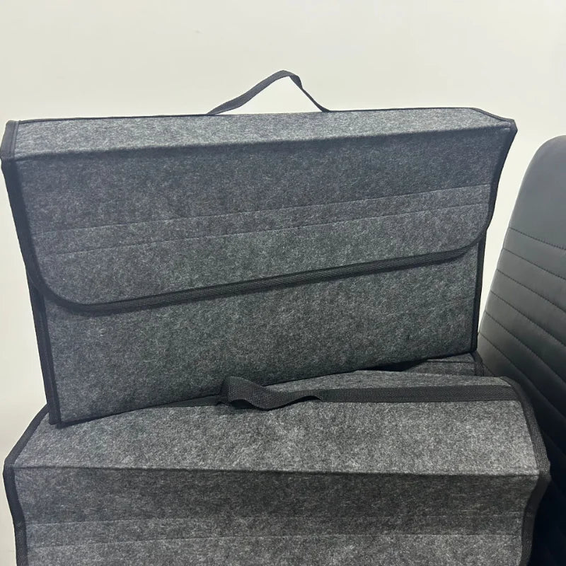 Anti-Slip Car Trunk Organizer–Foldable Felt Storage Box Grey