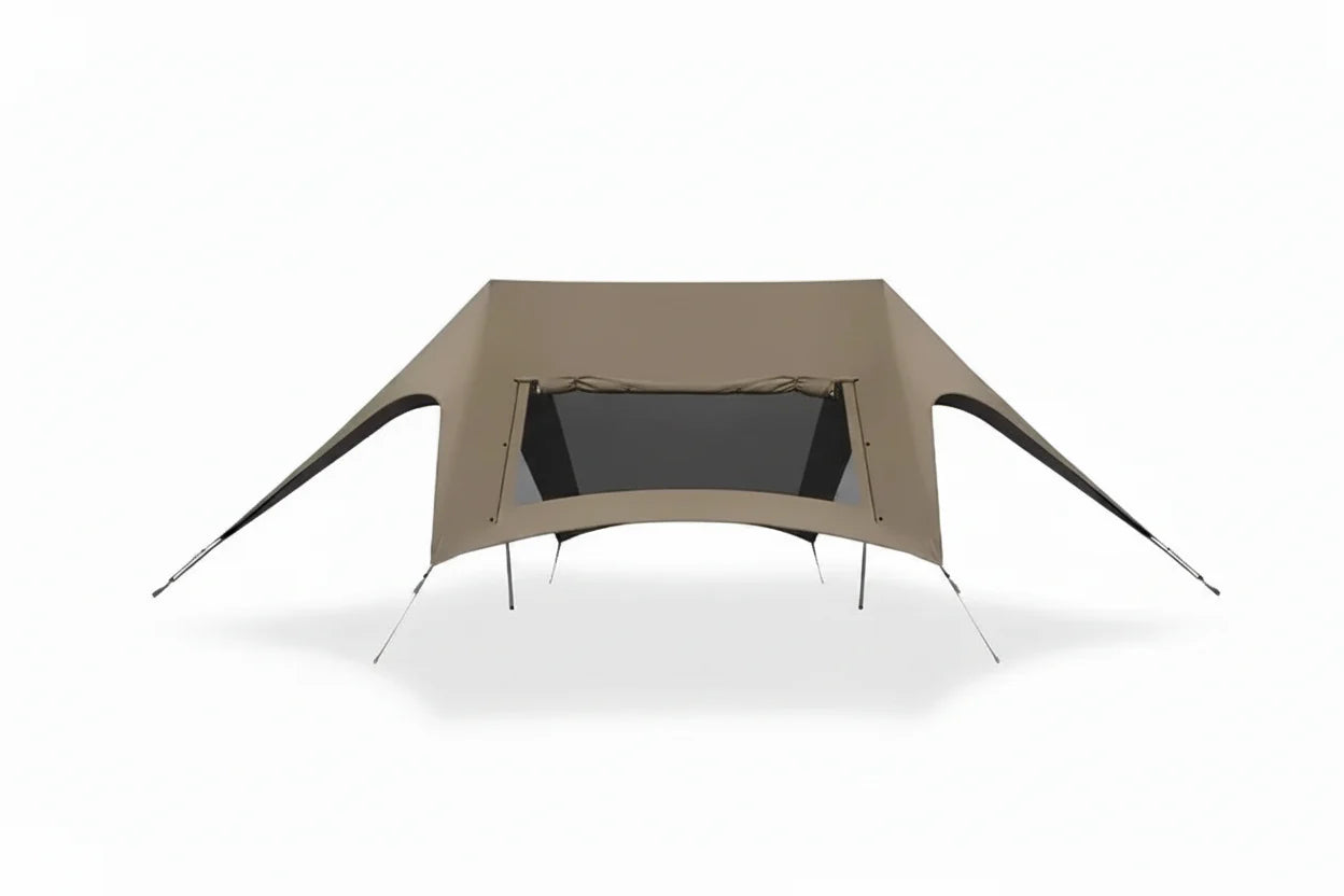 Large Camping Sun Shelter Canopy – 12-Person Outdoor Awning Tent with Screen Window