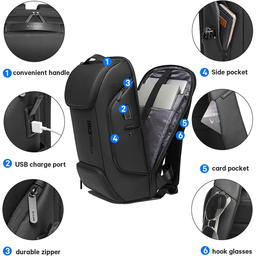 Business Smart Laptop Backpack Black