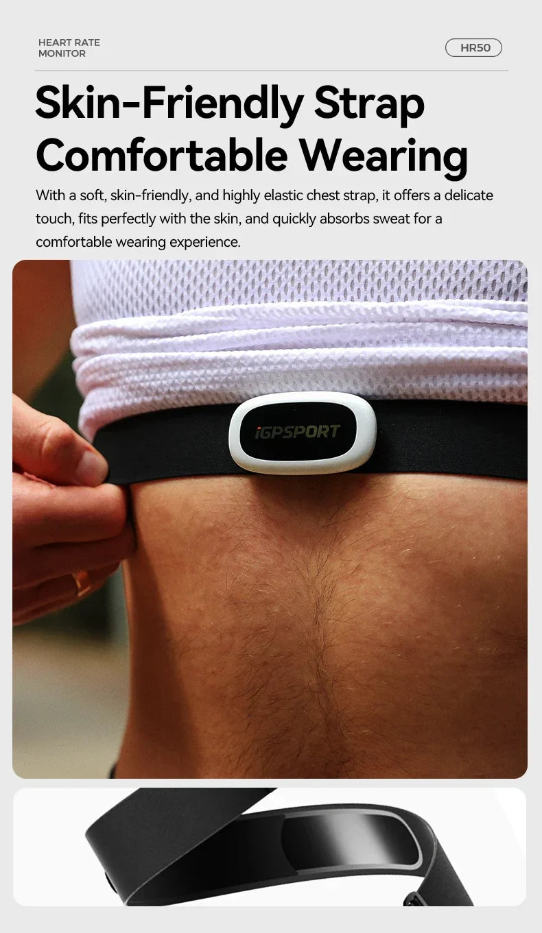 Heart Rate Sensor Chest Strap White