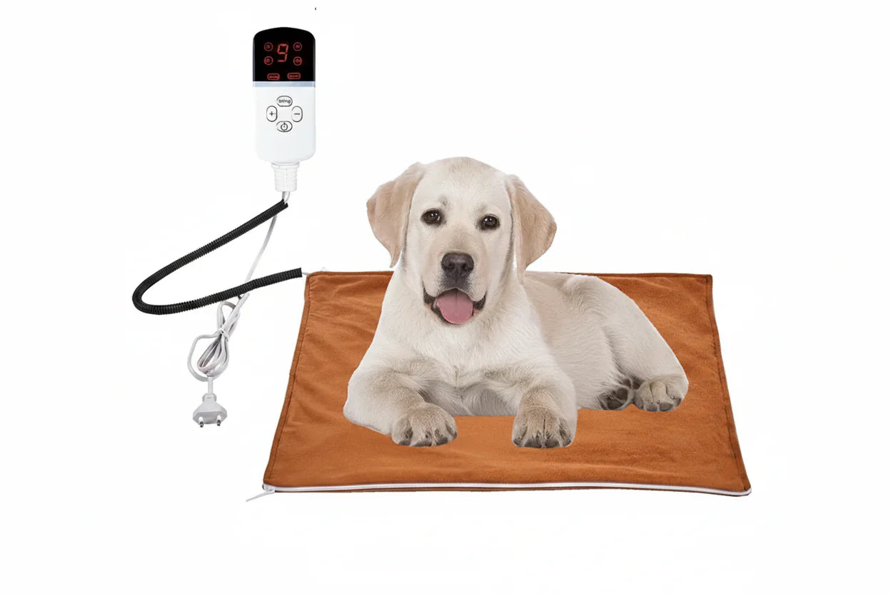 Adjustable Electric Pet Heating Mat – Waterproof Heated Dog Bed with Timer & Temperature Control