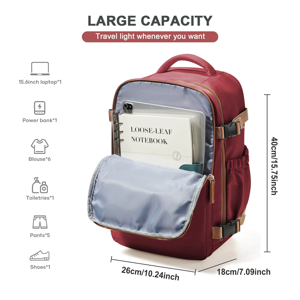 Waterproof Travel Laptop Backpack Red