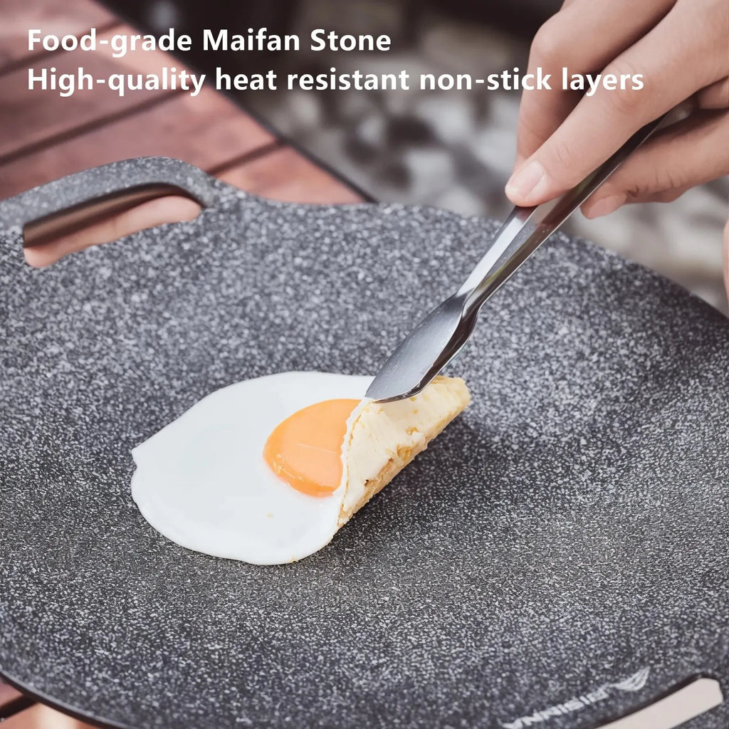 34CM Non-Stick Outdoor BBQ Grill Pan Roasting Plate Black