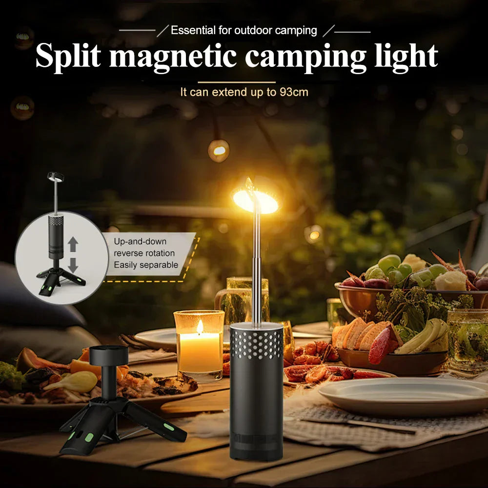 Camping LED Telescopic Flashlight Tripod Rechargeable Emergency Lamp