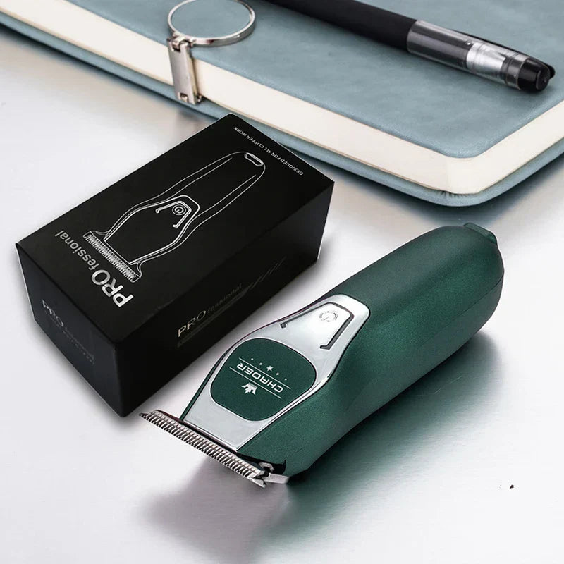 Professional Cordless Hair Clipper  T Blade 0mm Bald Trimmer Green