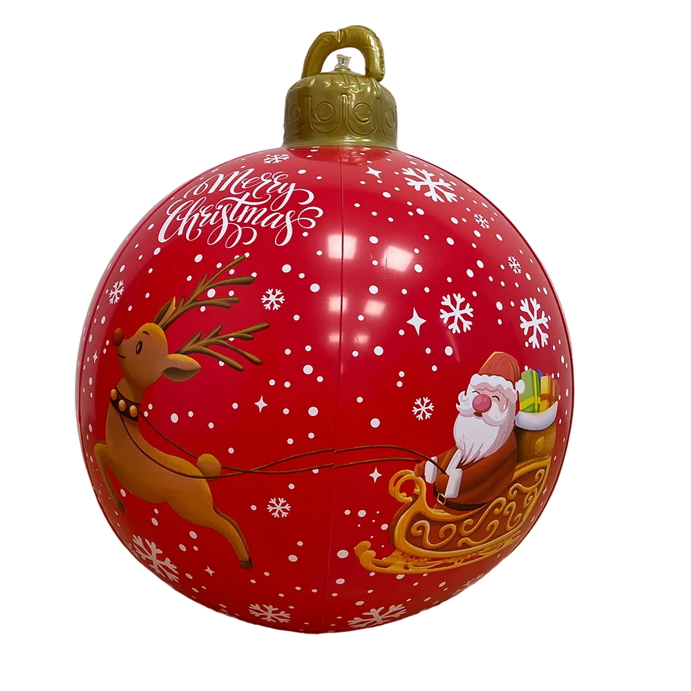 60cm Outdoor Christmas Inflatable Decorated Ball - Giant PVC Xmas Tree Decoration
