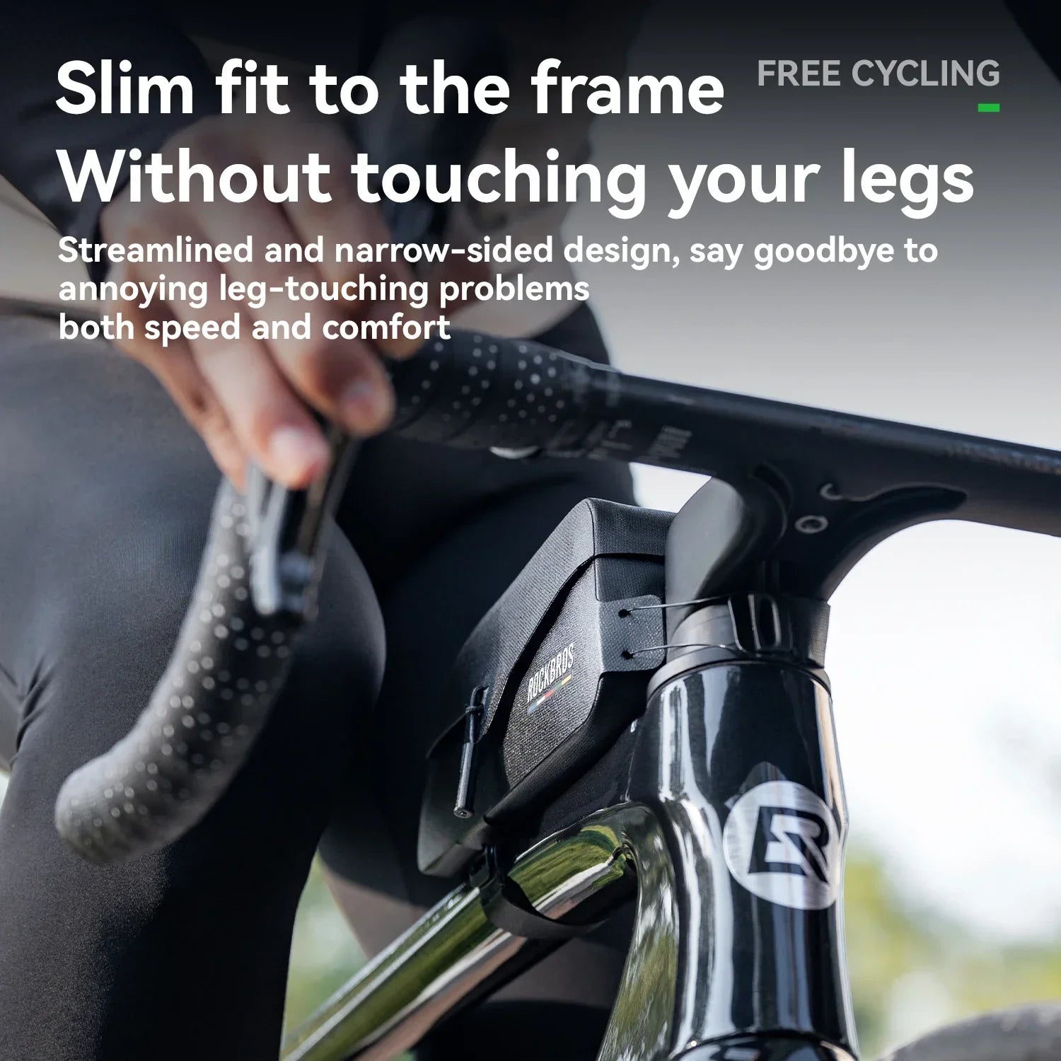 Waterproof 0.6L Top Tube Lightweight Frame Storage Bag Black