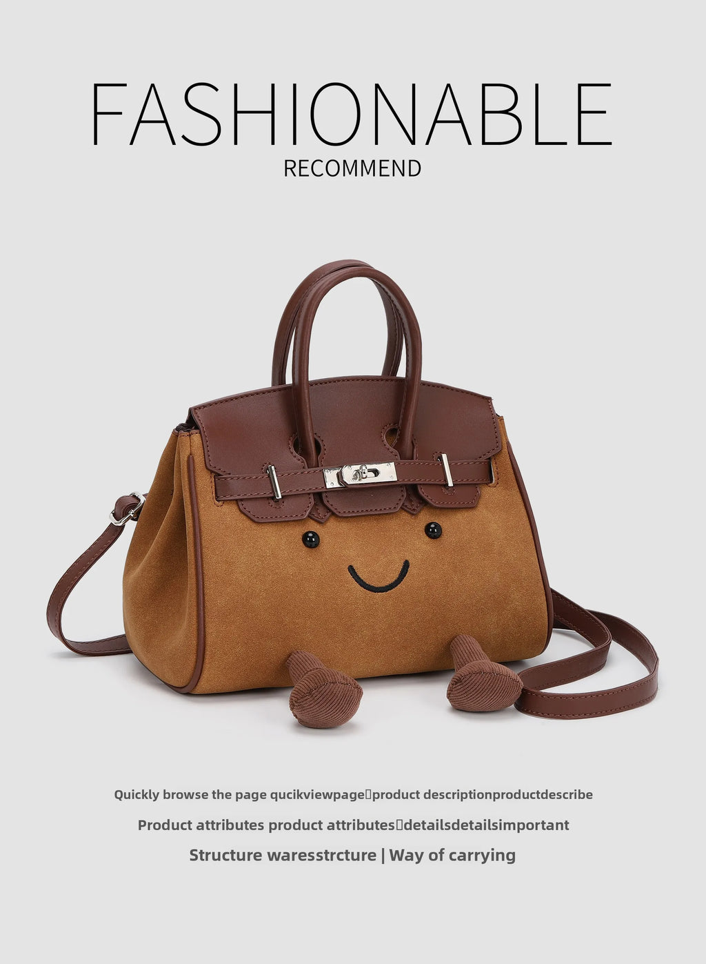 Cartoon Plush Crossbody Shoulder Bag