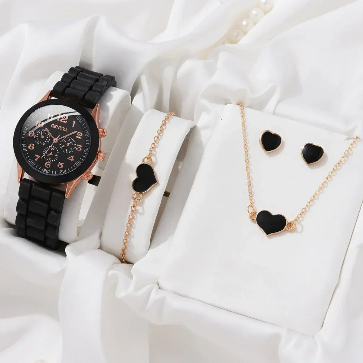 Womens Watch Jewelry Bracelet Ring Set (BK-AX)