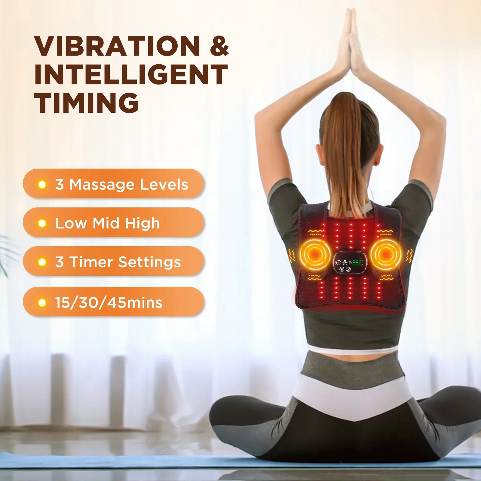 Electric Infrared Knee Pad Massager Black