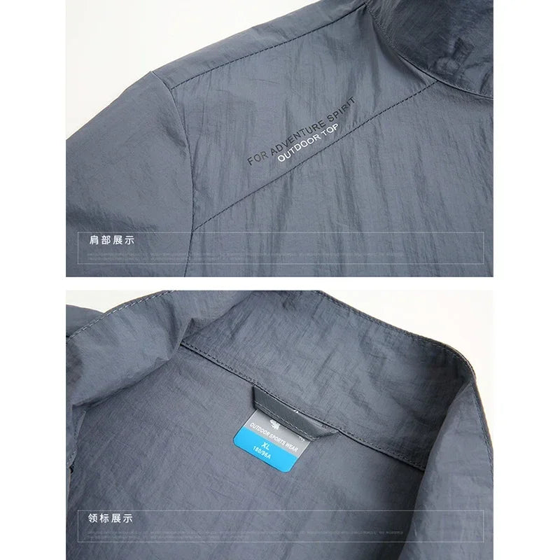 Men's Lightweight Windbreaker Jacket – UV Protection Outdoor Hooded Coat