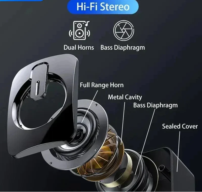 Computer Stereo RGB LED Light Black