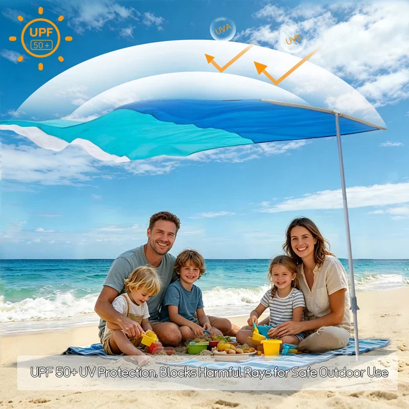 Lightweight Beach Canopy Sun Shelter – UPF 50+ UV Protection Portable Sun Shade for Camping & Picnics