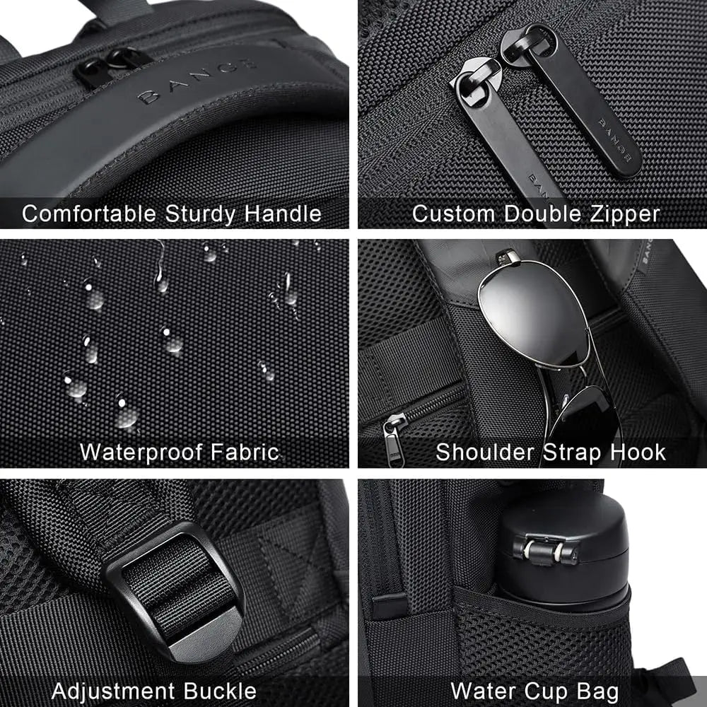 Laptop Backpack with USB Charging Black