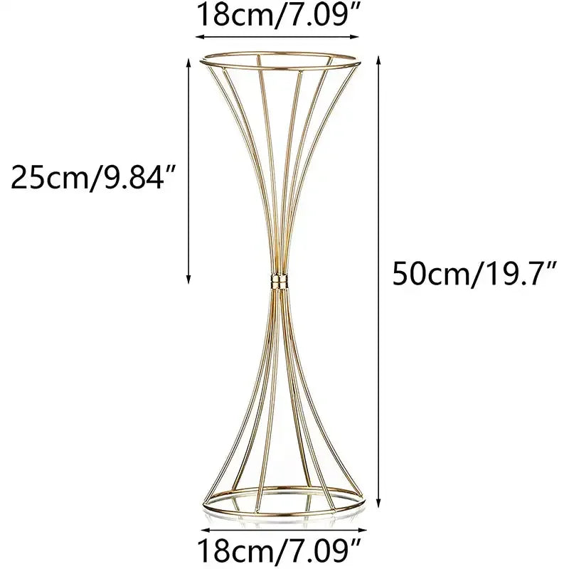 2-Pack Iron Flower Stand Vases Wedding Centerpiece Stands Gold