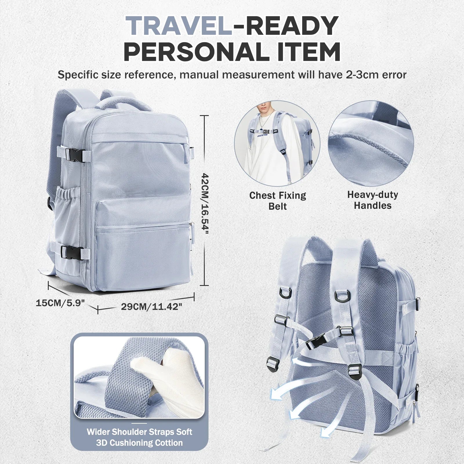 Vacuum Compression Laptop Backpack Grey