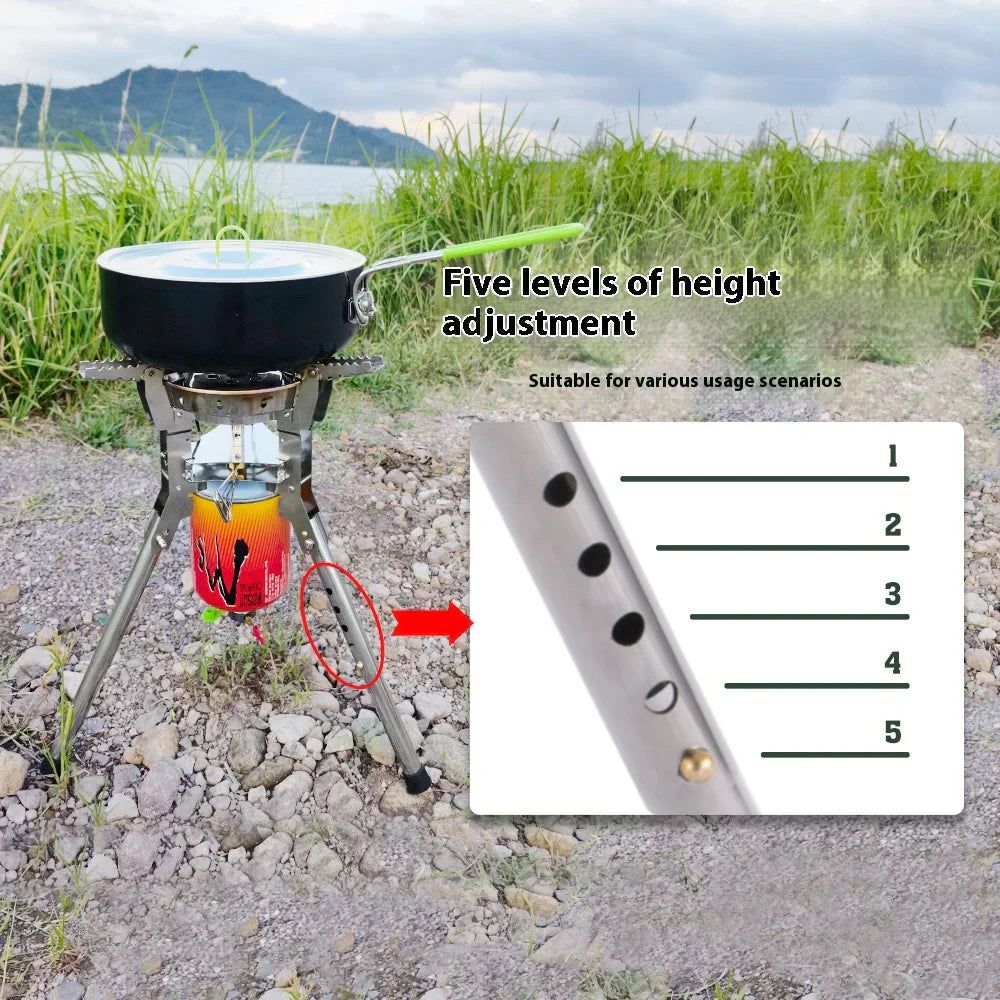 Pro High-Power Camping Stove 4360W Portable Gas Burner Silver
