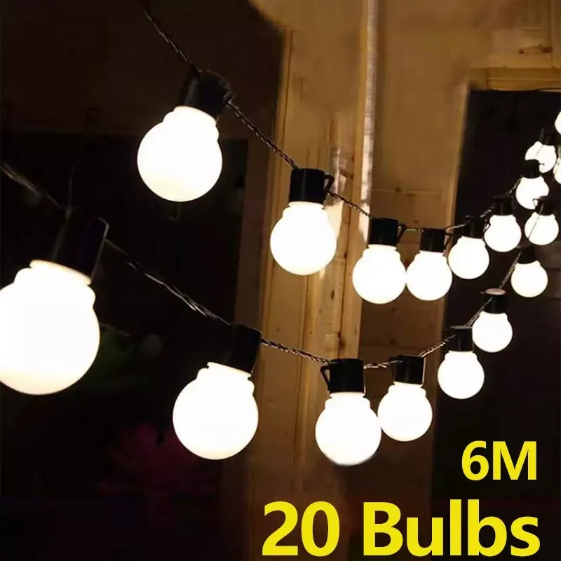G50 LED Fairy String Lights - Outdoor Garden Patio Christmas Decor (5m, Warm White/Clear)