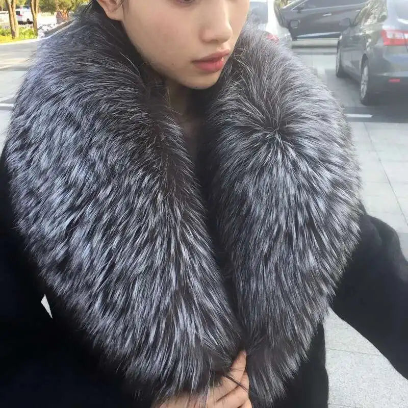 Women's Oversized Fur Collar Winter Shawl Scarf