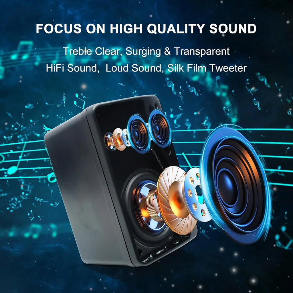 3-Way Waterproof Wall Mount Speakers Black