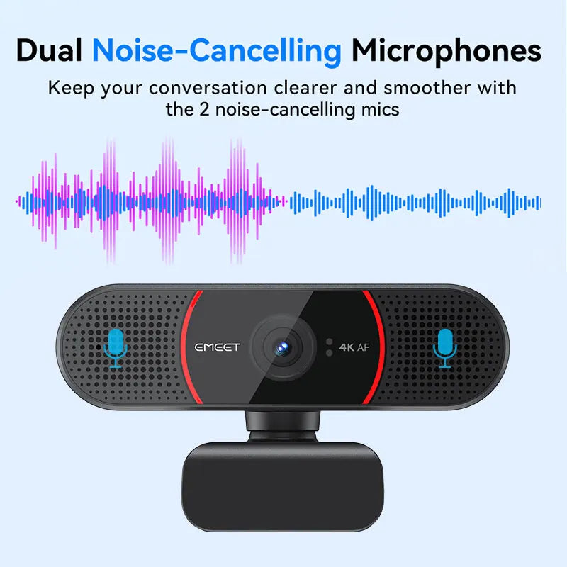 4K USB Mini Webcam with Sony Sensor Autofocus Black