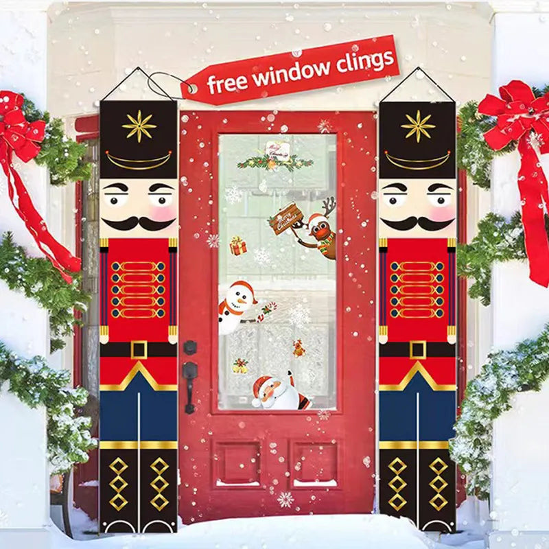 Nutcracker Soldier Merry Christmas Door Porch Banner - Festive 30 x 180cm