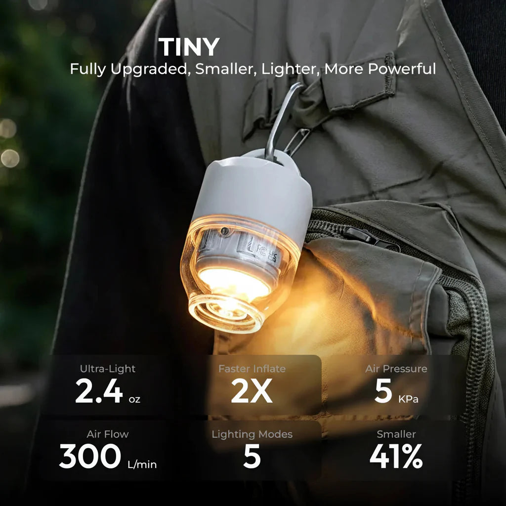 Ultra-Light Portable Air Pump with 5-Mode Camping Light