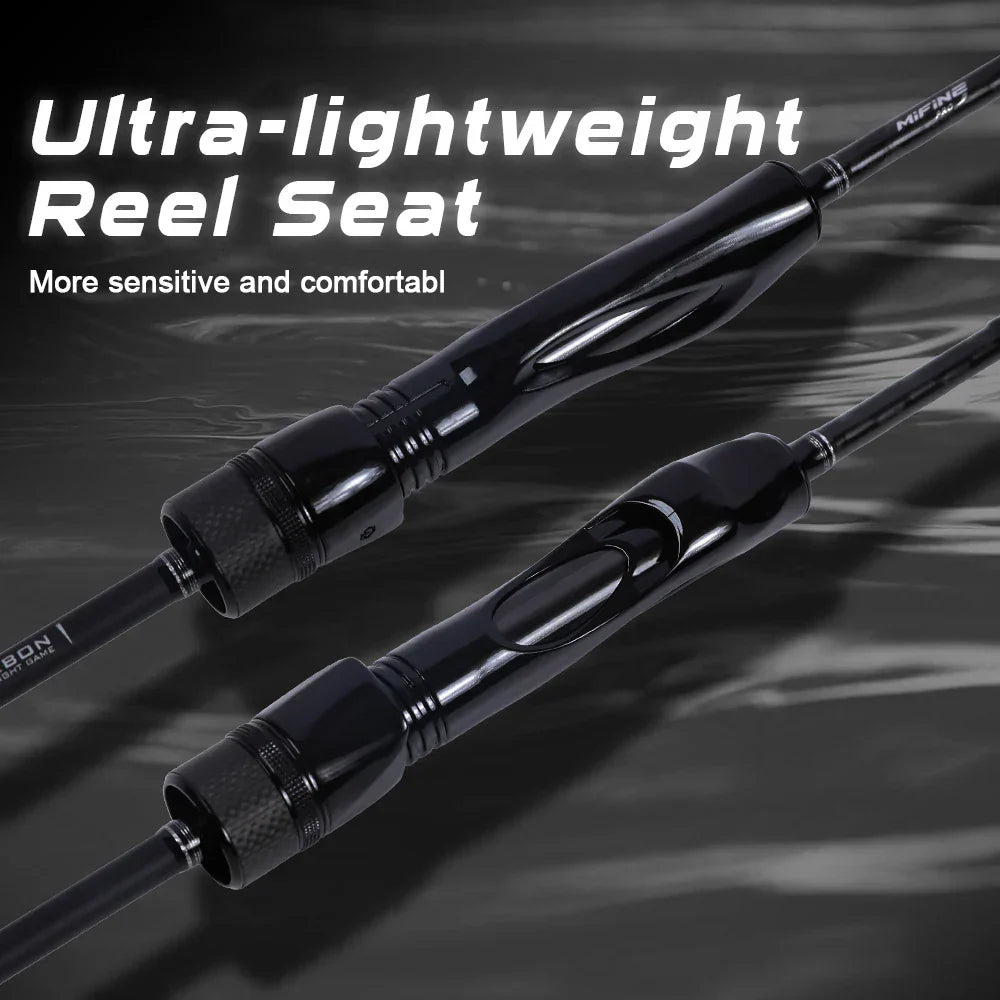 2.2M Fast Action Spinning Rod Light Carbon Lure Rod Black