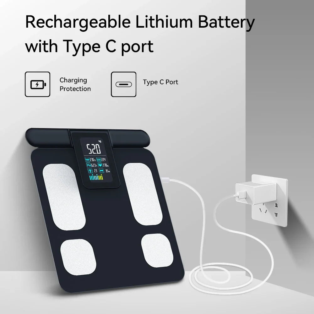 Smart Body Fat Scale with Handle Black