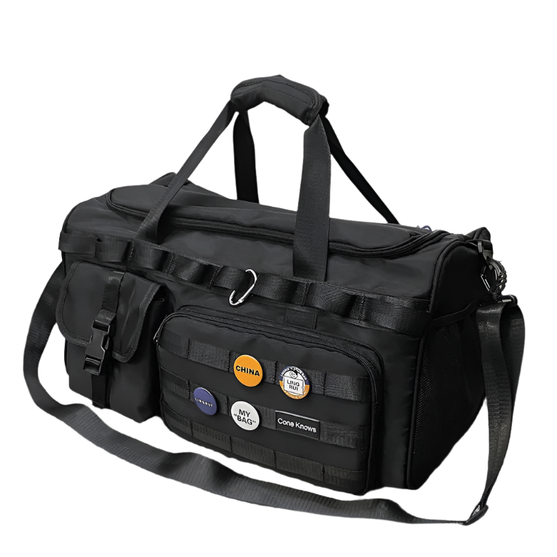 Foldable Dry-Wet Separation Gym Travel Bag Black