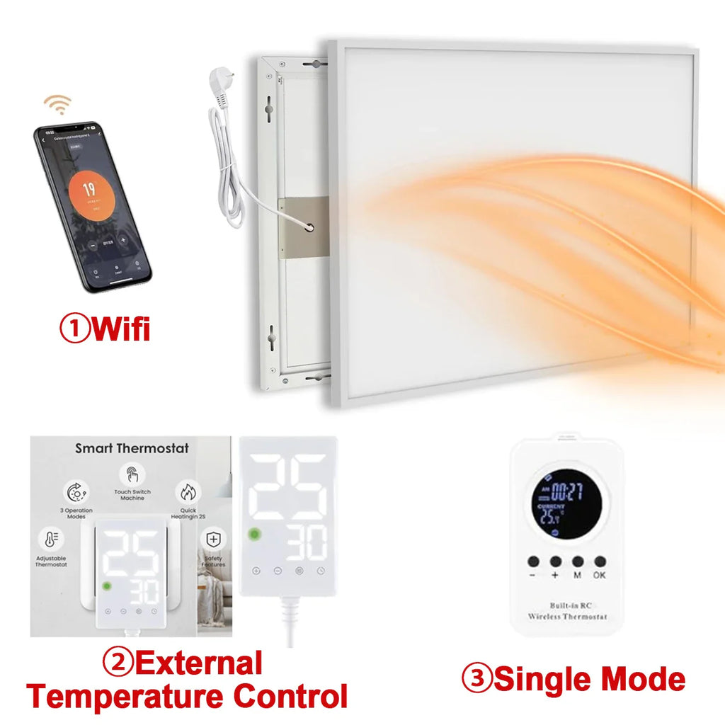 180W Infrared Panel Heater with WiFi Thermostat – Wall-Mounted or Freestanding Electric Space Heater
