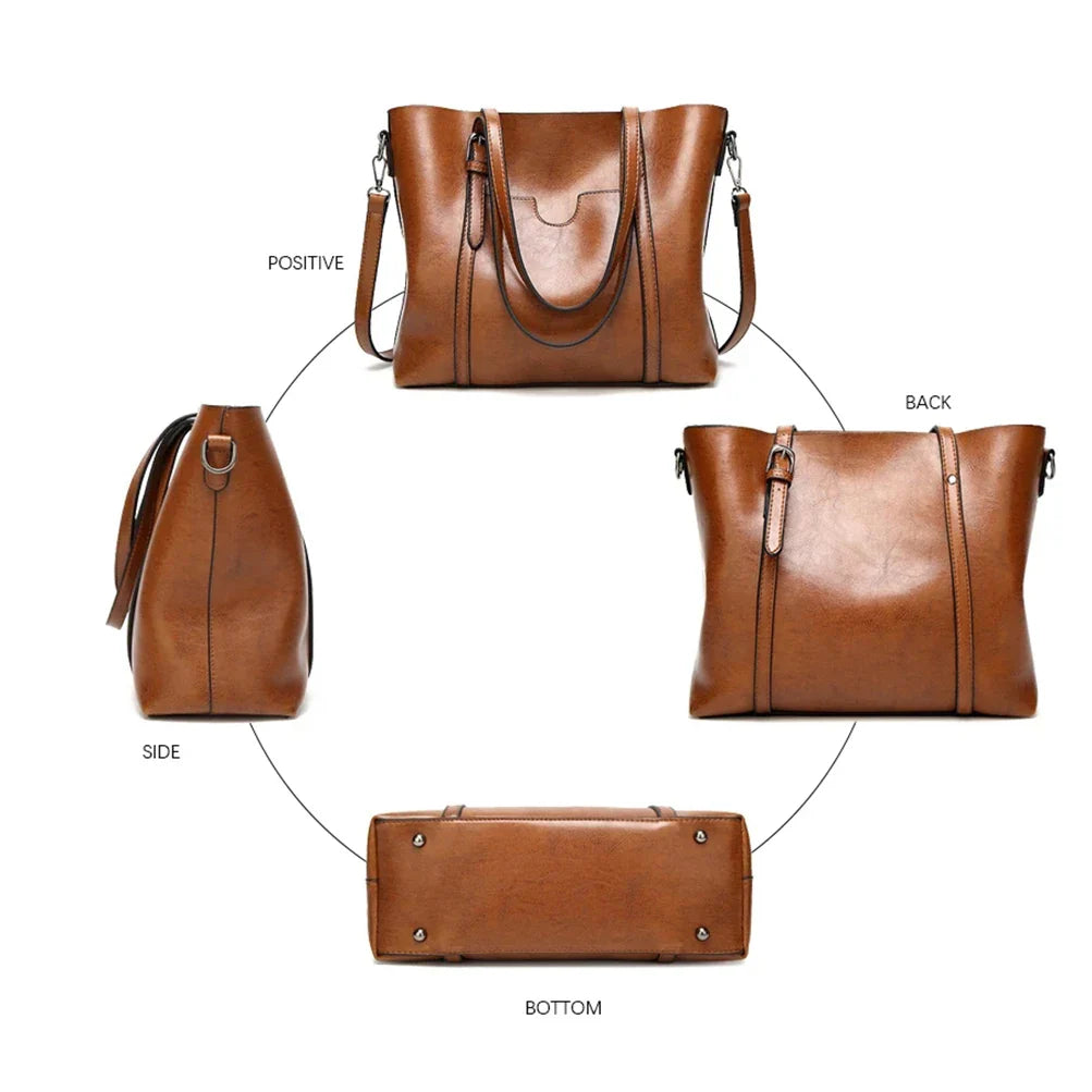 Vintage Leather Shoulder Handbag