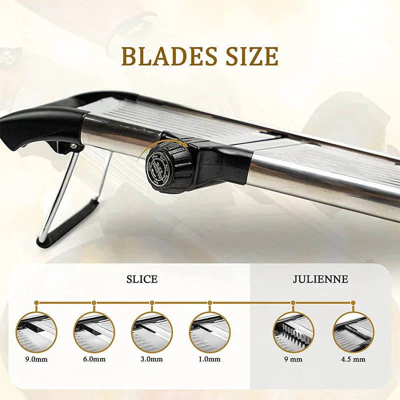 Adjustable Slicer Stainless Steel Vegetable Cutter Chopper Black
