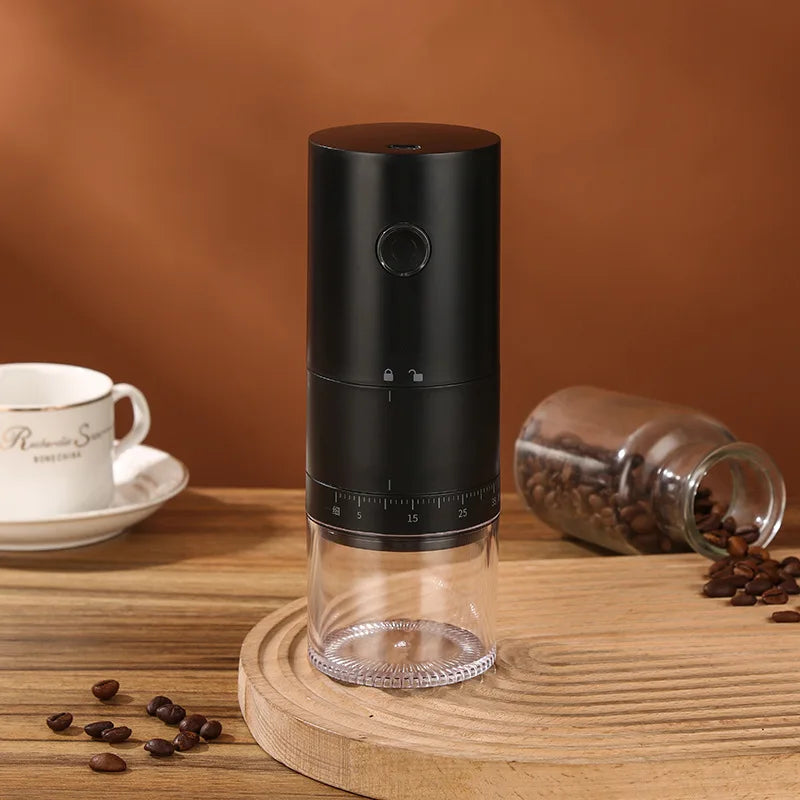 Portable USB C Rechargeable Coffee Grinder 38 Level Ceramic Black