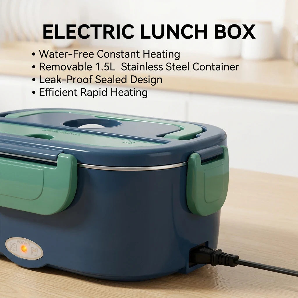 Electric Lunch Box 1.5L – 60W Portable Food Warmer for Car & Home