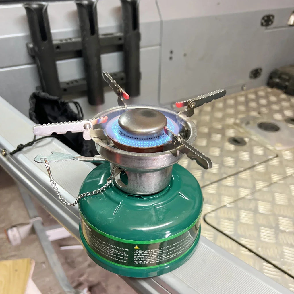 Camping Gasoline Oil Stove with Silencer Green