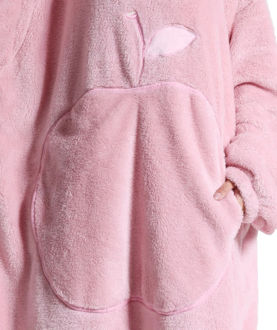 Extra Long Hooded Flannel Wearable Blanket