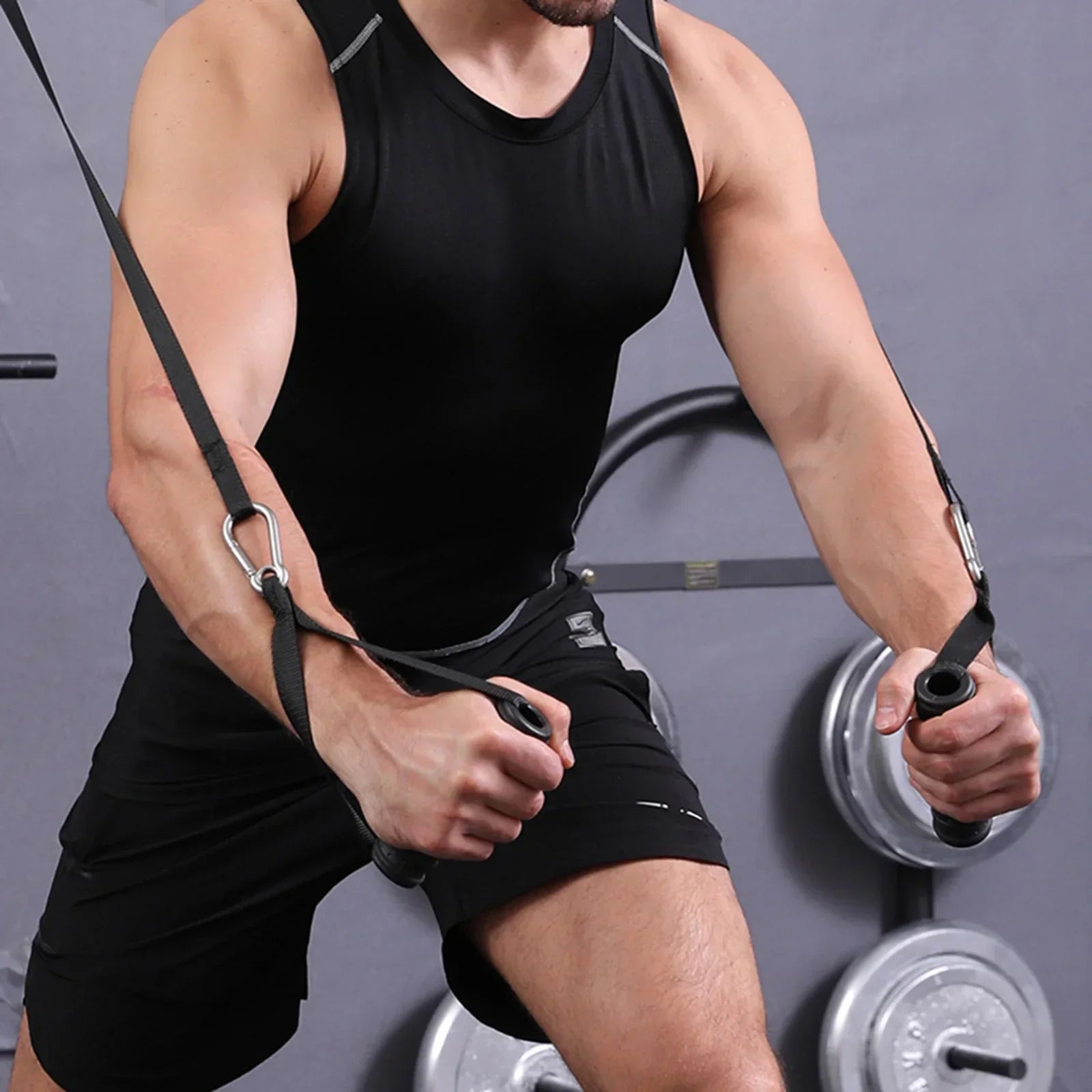 Tricep Rope Pulldown Attachment Black