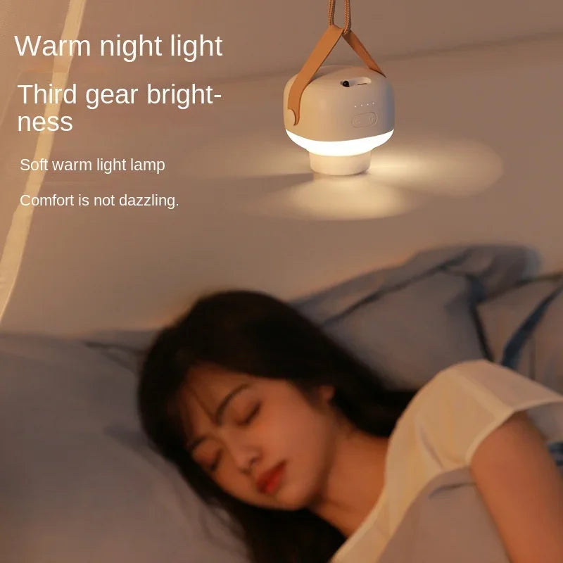 Portable Wireless Mini Ceiling Fan with LED Light & Remote Control