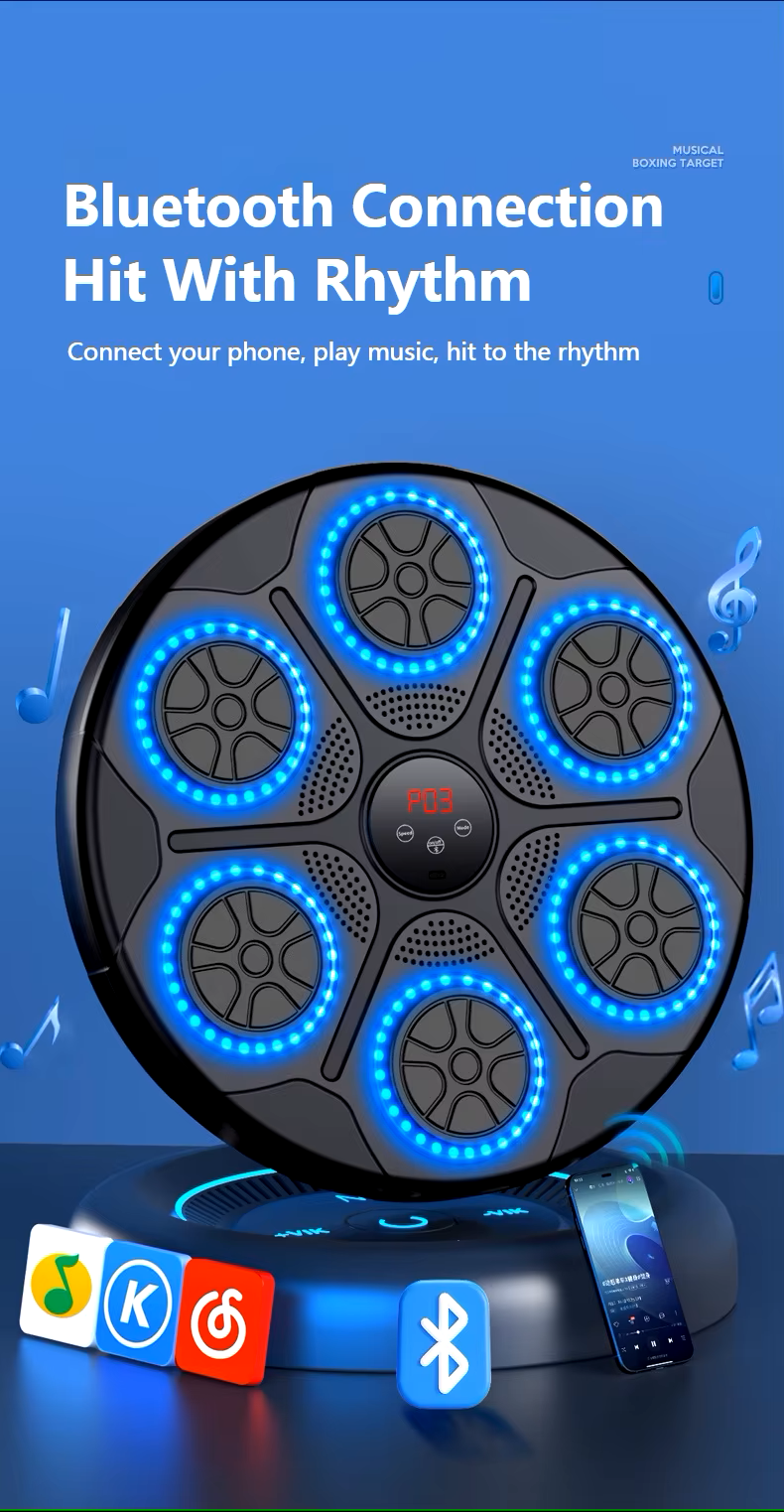 Smart Music Boxing Machine - W/ Bluetooth Connectivity And Gloves