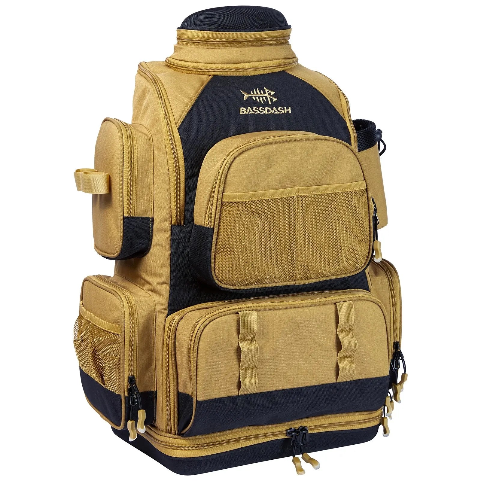 NNEOBATackle Backpack with Rain Cover Rod Holders Army Green