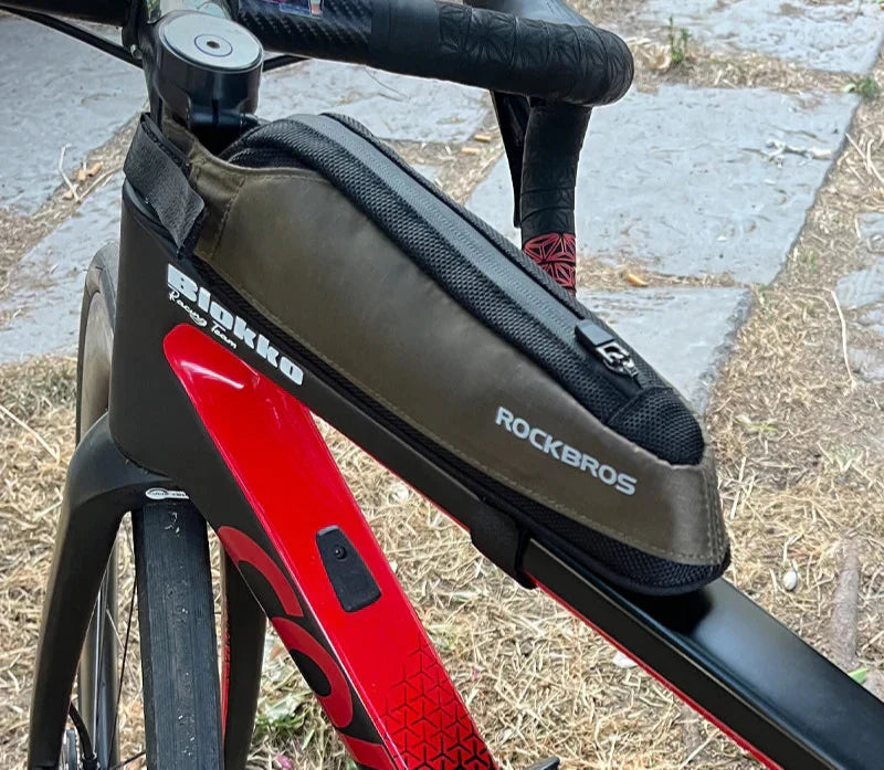 0.65L Ultralight Nylon Bike Top Tube Frame Bag Rainproof Green