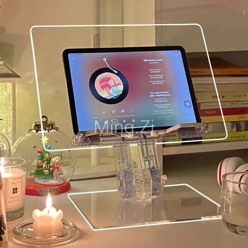 Luxury Lifted Acrylic Laptop Stand: 180° Rotatable, Ergonomic Design