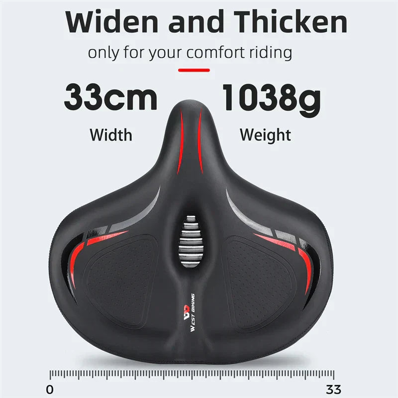 Oversized Comfort Bike Seat for Electric, MTB, and Stationary Bikes