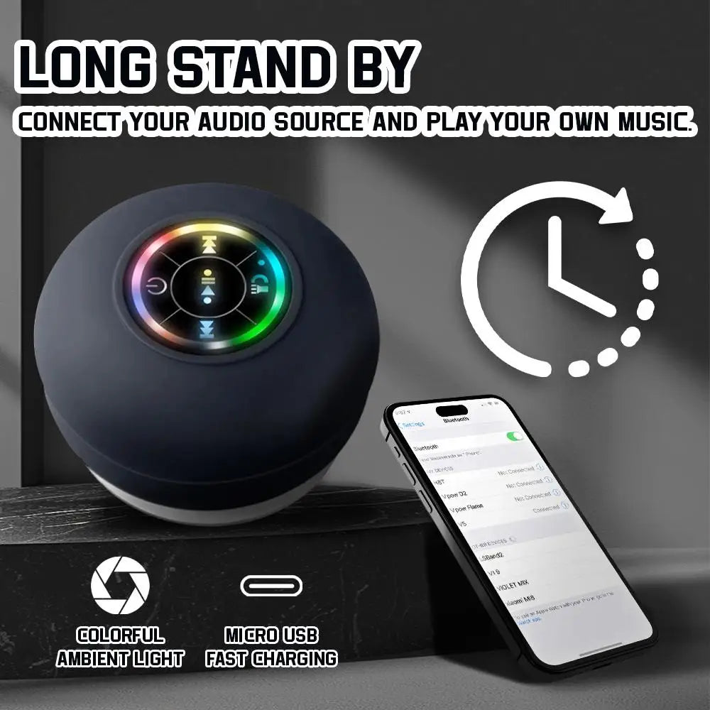 Bluetooth Mini Speaker with LED Lights Black