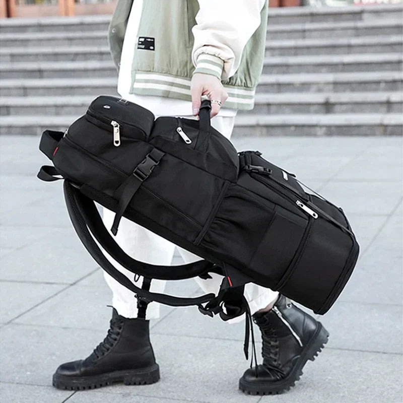 90L Large-Capacity Hiking Travel Backpack Black