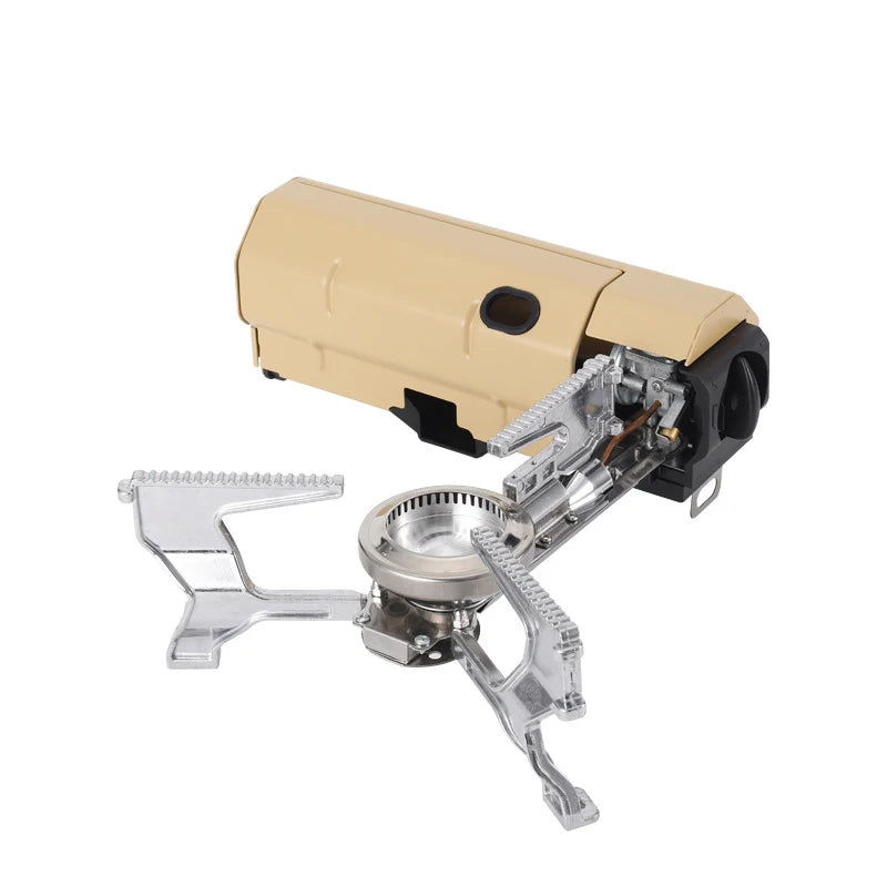 Portable Folding Gas Stove Cassette Butane Camping Burner Khaki