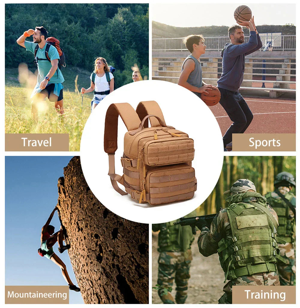9L Tactical Sport Backpack Bug Out Bag Khaki