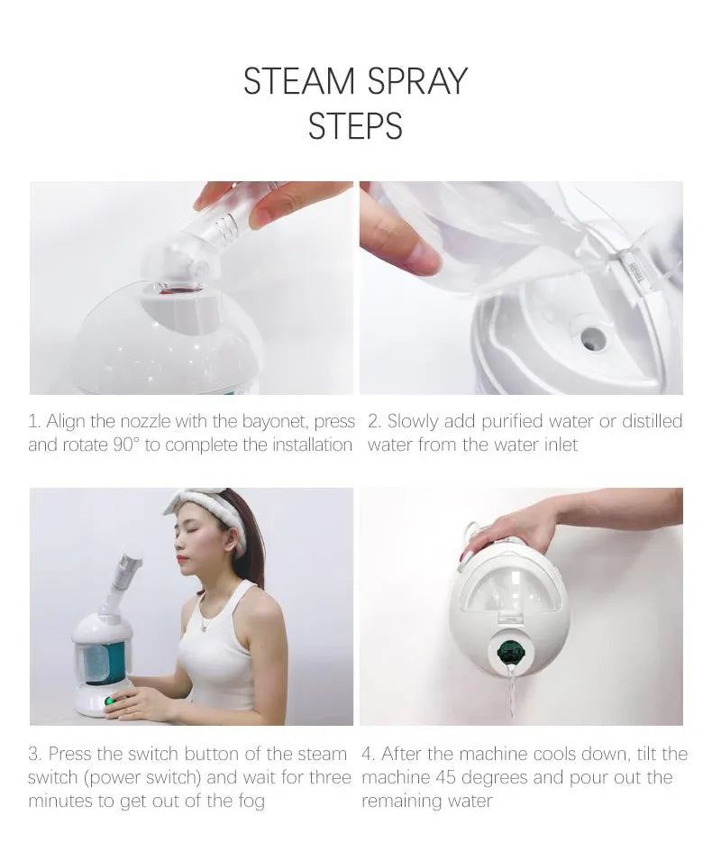 Portable Facial Steamer- Face Mist Spray, Professional Ionic Technology(UK PLUG)